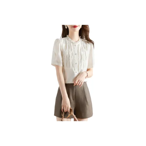 Like The Age Of Water Летний Короткий Рукав Платье Женское Бежевый