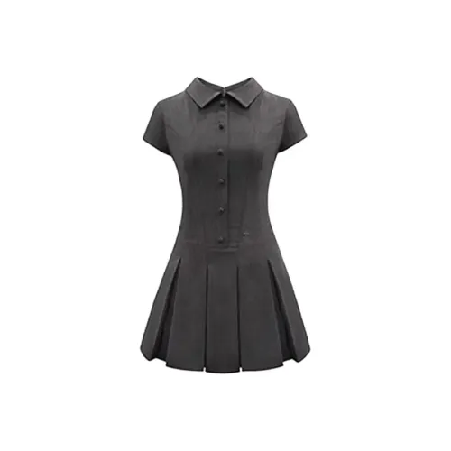 BIFH Короткий рукав платье женское серый