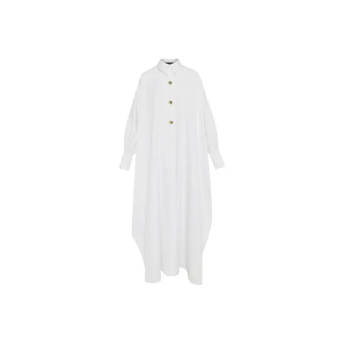 Оскар де ла Рента Длинное платье с длинными рукавами женское белое