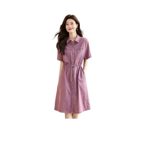 H YXIANG Короткое платье с короткими рукавами женское