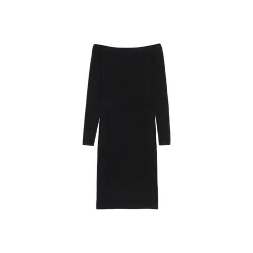 CLUB MONACO Длинное платье с длинными рукавами женское черное