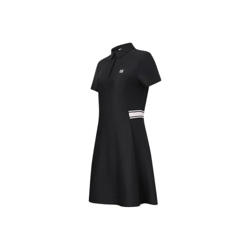 FILA Черное Женское Короткое Платье с Рукавами
