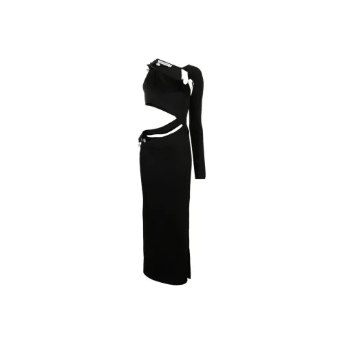 Christopher Esber Длинное платье с длинными рукавами женское черное