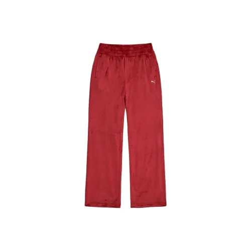 PUMA Вязаные спортивные брюки женские красные