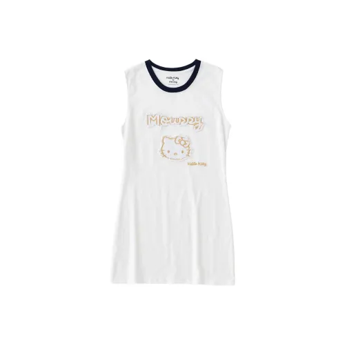 MOUSSY Хелло Китти Co Бренд Белое Женское Платье без Рукавов