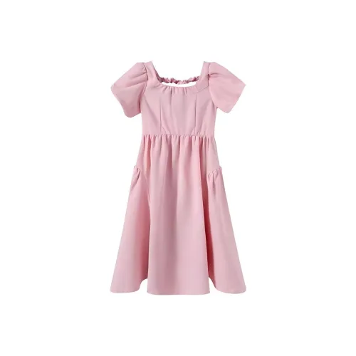 KKX Короткий рукав платье женское розовый