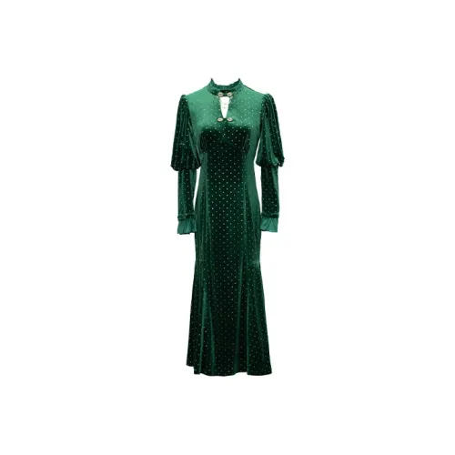 Shimiko Countless Mornings And Evenings Женские Длинные Платья с Длинными Рукавами