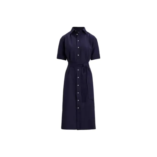 Polo Ralph Lauren SS25 Короткий рукав Платье Женское Темно-синий