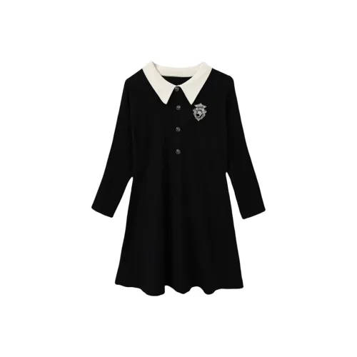 AFGGD Длинное платье с длинными рукавами женское черное