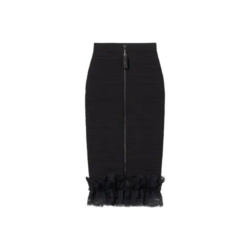 Self Portrait KNIT Длинная Юбка Женская Классическая Черная