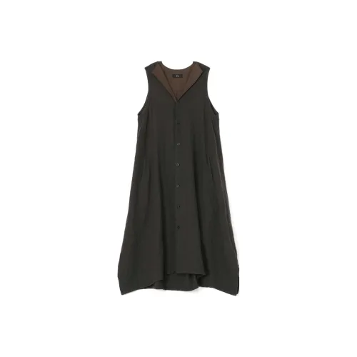 Yohji Yamamoto Y'S FW23 Без рукавов Платье Женское Хаки