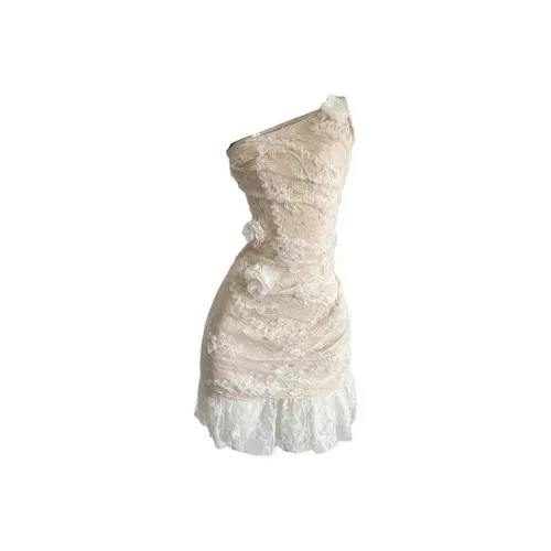 SECFLY OFFICIAL Короткий рукав Платье Женское Айвори