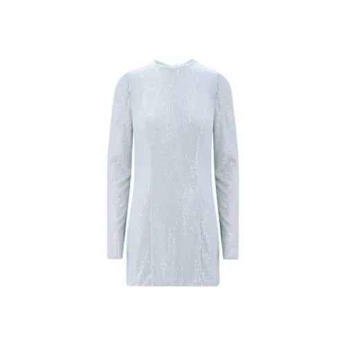 Rotate Аква-синий Женские Длинные Платья с Рукавами