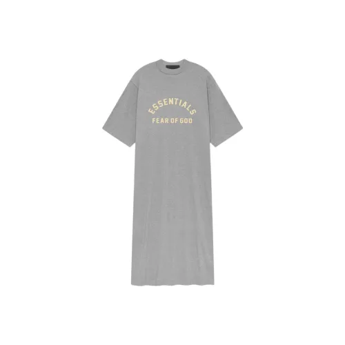 Fear of God Essentials SS24 Drop2 WOMEN'SS 3 4 рукав платье короткое платье с рукавами женское темно-пшеничный серый