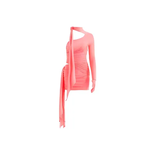 H&M X Mugler Co Бренд Розовый Женские Длинные Платья с Рукавами
