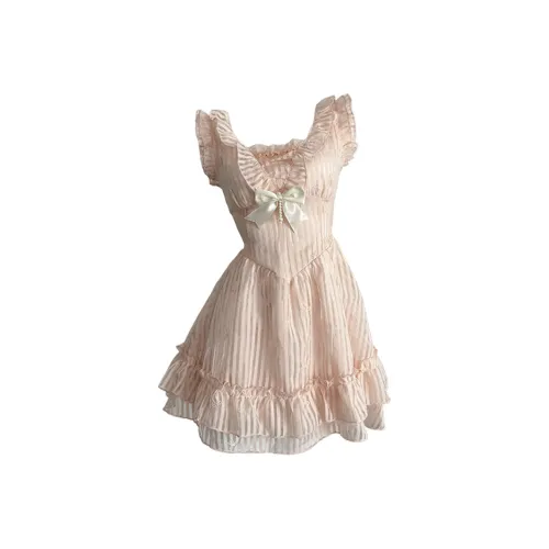 SKYA Короткий рукав Платье Женское Розовое