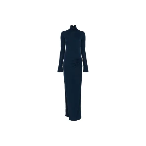 CASABLANCA Длинное платье с длинными рукавами женское морской синий
