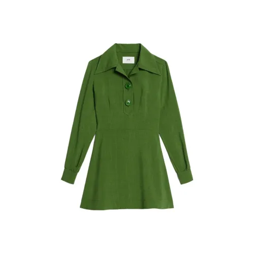 AMIPARIS Зеленое Женское Длинное Платье с Рукавами