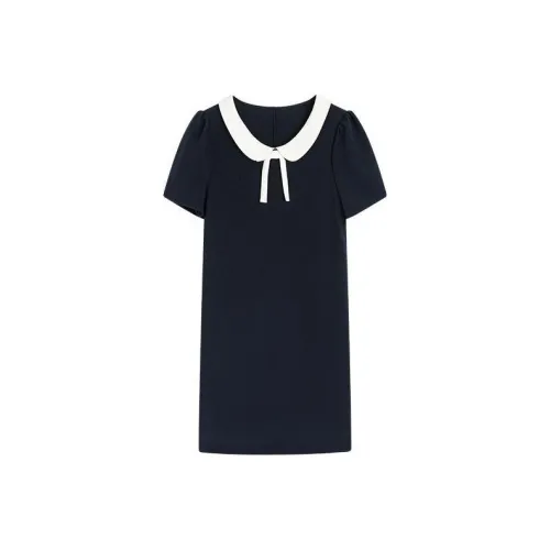 Famanxuan Короткий рукав Платье Женское Черное Темно-синий