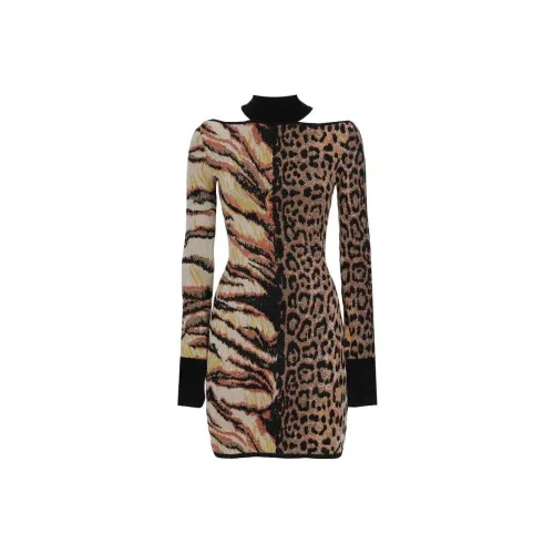 ROBERTO CAVALLI Многоцветные Женские Длинные Платья с Рукавами