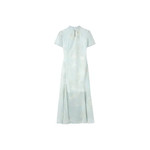 SONDR Короткий рукав Платье Женское Лунный свет Белый