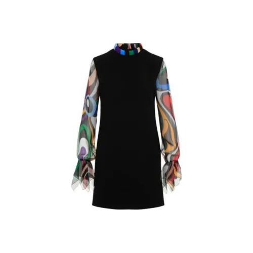 EMILIO PUCCI Длинное платье с длинными рукавами женское многоцветное