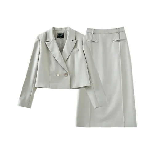 OUNIXUE Бизнес-костюм женский серый