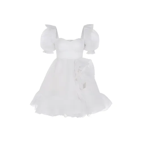 Selkie Слоновая кость Женские Платья с Короткими Рукавами