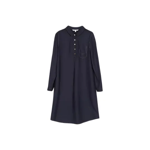 TINA GIA Длинное платье с длинными рукавами женское темно-синий