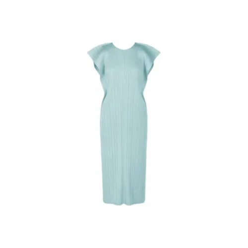 PLEATS PLEASE ISSEY MIYAKE SS24 Без рукавов Платье Женское Коричнево-синее