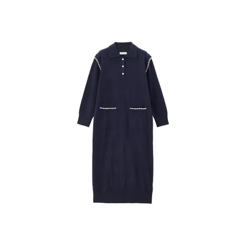 Giordano Длинное платье с длинными рукавами женское