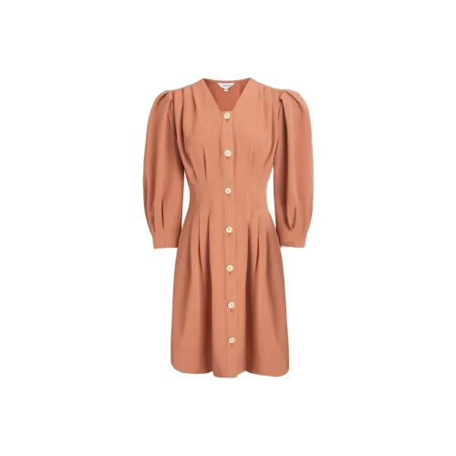 Anmani Грейпфрут Женские Платья с Короткими Рукавами