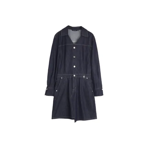 ELLE Длинное платье с длинными рукавами женское темно-синий