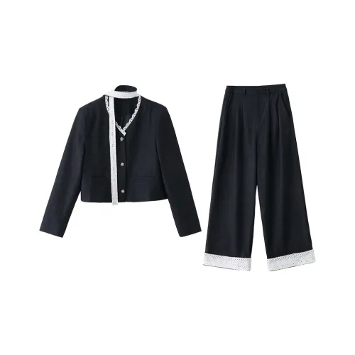 Aoaifu Весенний Осенний Бизнес Костюм Унисекс Джинсовый Синий