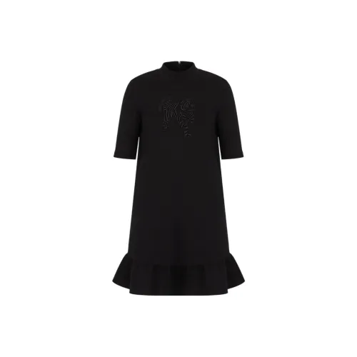 EMPORIO ARMANI Короткое платье с короткими рукавами женское черное