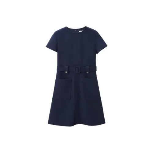 OVV Темно-синий 13 Женские Короткие Платья с Рукавами