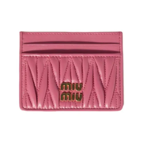 MIU MIU Matelassé Lambskin Картхолдер Женский Розовый Красный