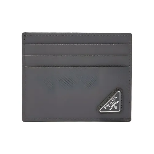 PRADA Saffiano Телячья кожа Держатель для карт Унисекс Дымчато-серый