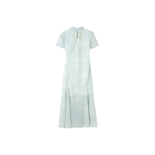 COVT Короткий рукав Платье Женское Мятно-зеленый