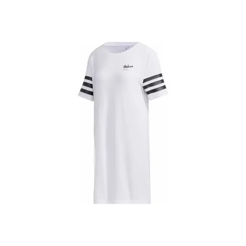 ADIDAS NEO Белое Женское Платье с Коротким Рукавом