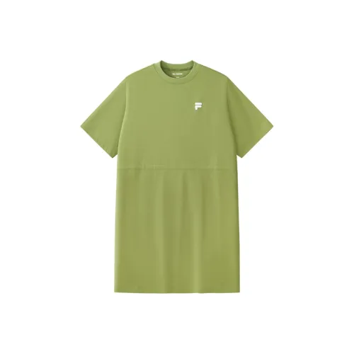 FILA FUSION LIFE Короткий рукав Платье Женское Ящерица Зеленый GN