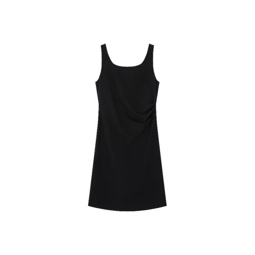 Mo Han Yi Mei Без рукавов Платье Женское Черное