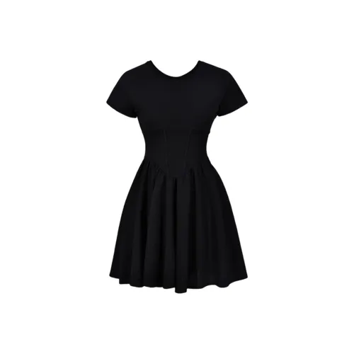 ZWTX STUDIO Летнее Короткое Платье с Короткими Рукавами Женское