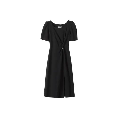 NAVIGARE Короткий рукав Платье Женское Ночной черный