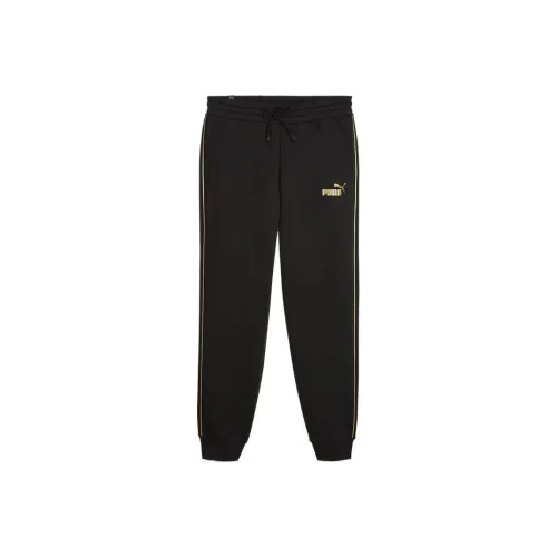 PUMA Essentials+MINIMAL GOLD TAPE Вязаные Спортивные Штаны Женские Черные