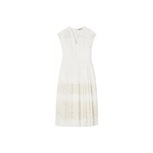 TORY BURCH FW23 Sleeveless Dress Women's White TORY BURCH FW23 Без рукавов Платье Женское Белое