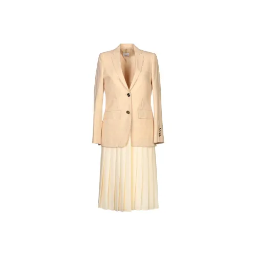 Burberry Длинное платье с длинными рукавами женское бежевый