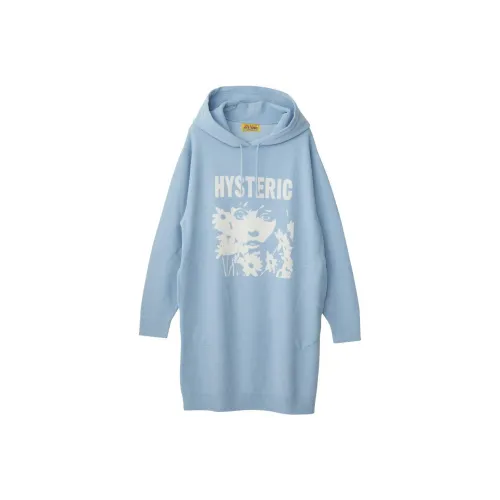 HYSTERIC GLAMOUR Длинное платье с длинными рукавами женское синее