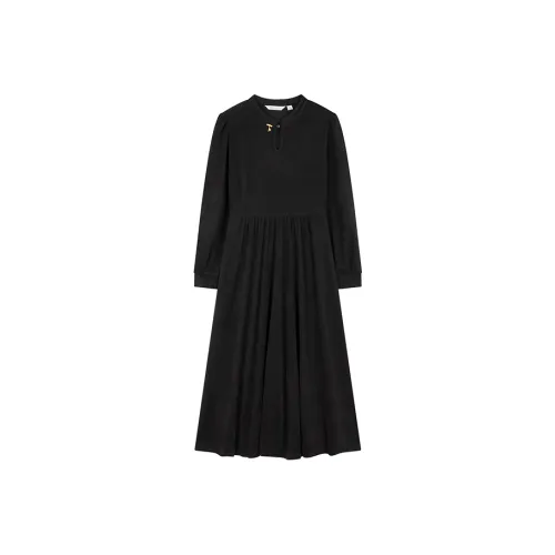 Mo Han Yi Mei Длинный рукав Платье Женское Черное