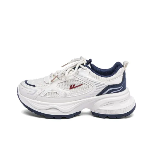 Warrior Дышащий Низкий Топ Повседневный Городской Коммутирование Беговые кроссовки Унисекс Бежевый Темно-синий